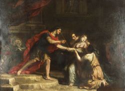 Italian School, 17th Century Style Esther Before King Ahasuerus